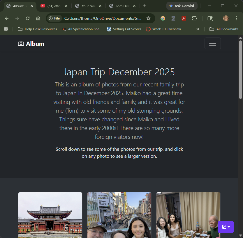 Bootstrap Album Screenshot