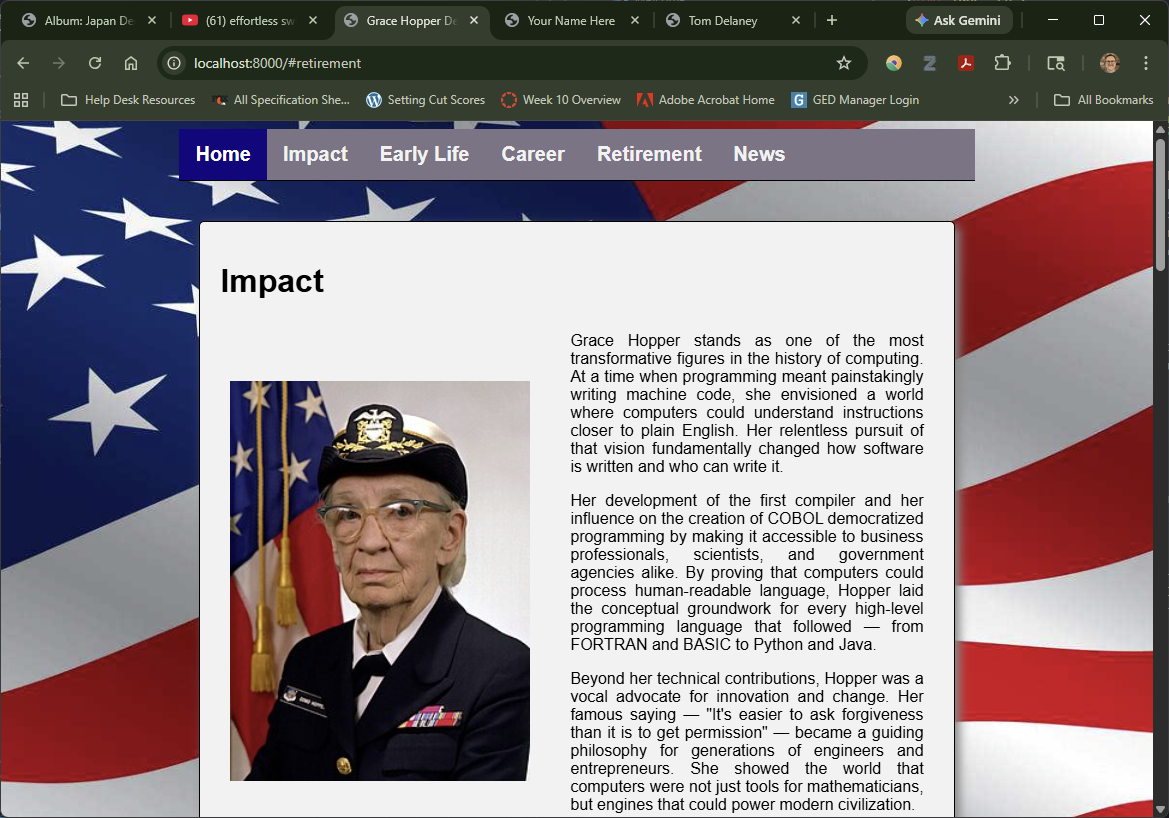 Grace Hopper Website Screenshot